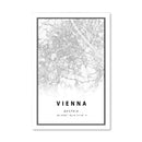 Vienna White Map Canvas