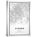 Vienna White Map Canvas