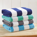 Cotton Velour Cabana Stripe Beach Towel - Novia Collection by Great Bay Home