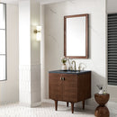 James Martin Amberly 30" Dual Mount Single Bathroom Vanity, Mid-Century Walnut