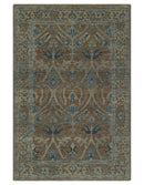 Blue and Rust Hand Knotted Serapi Area Rug - Vintage Traditional