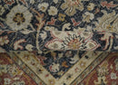 Vintage Hand Knotted Wool Area Rug Black Rust Beige Distressed Low Pile by The Rug Decor