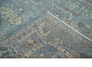 Antique Distressed finished Aqua, Beige and Brown Hand Knotted Oxidized Low Pile 8x10 Oriental Oushak wool Area Rug