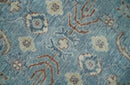 Antique Distressed Hand Knotted Wool Area Rug 8x10 Oriental Oushak Aqua Beige Brown