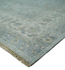 Vintage 6x9, 8x10 and 9x12 Hand Knotted Traditional Silver, brown and Beige Antique Textured Low Pile Distressed Wool Rug | TRD53114