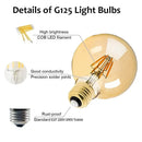 GobekUsa G125 LED Filament Bulb 4W E27 Warm 2200K Dimmable Globe, Equivalent to 40/60W