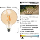 GobekUsa G125 LED Filament Bulb 4W E27 Warm 2200K Dimmable Globe, Equivalent to 40/60W