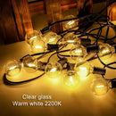 Vintage amber glass 25pcs g40 led string lights for patio and garden by Decorbites