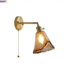 GobekUsa Glass Copper LED Wall Lamp Sconce for Corridor Bedroom Living Room