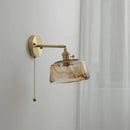 GobekUsa Glass Copper LED Wall Lamp Sconce for Corridor Bedroom Living Room
