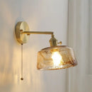 GobekUsa Glass Copper LED Wall Lamp Sconce for Corridor Bedroom Living Room