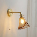 GobekUsa Glass Copper LED Wall Lamp Sconce for Corridor Bedroom Living Room