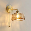 GobekUsa Glass Copper LED Wall Lamp Sconce for Corridor Bedroom Living Room