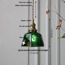 GobekUsa Gray Glass LED Pendant Light Fixture with Adjustable Hang Lamp