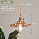 Vintage Amber Glass Pendant Light With Brass Detail