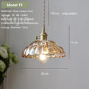 Vintage Amber Glass Pendant Light With Brass Detail