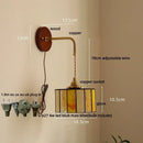 GobekUsa Adjustable LED Wall Lamp Sconce Copper Wood Glass Stair Light
