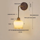 GobekUsa Adjustable LED Wall Lamp Sconce Copper Wood Glass Stair Light