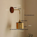 GobekUsa Adjustable LED Wall Lamp Sconce Copper Wood Glass Stair Light