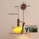 GobekUsa Adjustable LED Wall Lamp Sconce Copper Wood Glass Stair Light