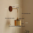 GobekUsa Adjustable LED Wall Lamp Sconce Copper Wood Glass Stair Light
