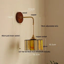 GobekUsa Adjustable LED Wall Lamp Sconce Copper Wood Glass Stair Light