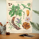 Vintage beige ayahuasca botanical tapestry bedroom wall hanging by Decorbites