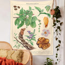 Vintage beige ayahuasca botanical tapestry bedroom wall hanging by Decorbites