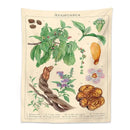 Vintage beige ayahuasca botanical tapestry bedroom wall hanging by Decorbites