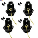 Vintage black and gold e27 bulb holder with pull switch bedroom light by Decorbites