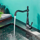 GobekUsa Black Brass Faucet Single Handle 360 Rotate Basin Mixer Taps