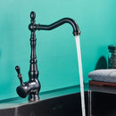 GobekUsa Black Brass Faucet Single Handle 360 Rotate Basin Sink Mixer Taps