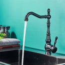 GobekUsa Black Brass Faucet Single Handle 360 Rotate Basin Sink Mixer Taps