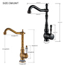 GobekUsa Black Brass Faucet Single Handle 360 Rotate Basin Sink Mixer Taps