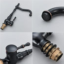 GobekUsa Black Brass Faucet Single Handle 360 Rotate Basin Sink Mixer Taps