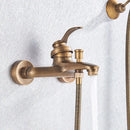 GobekUsa Brass Shower Faucet Mixer Tap Set with Hand Shower - Wall Mount Black