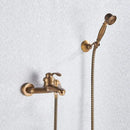 GobekUsa Brass Shower Faucet Mixer Tap Set with Hand Shower - Wall Mount Black