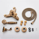 GobekUsa Brass Shower Faucet Mixer Tap Set with Hand Shower - Wall Mount Black