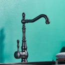 GobekUsa Black Bronze Kitchen Faucet Deck Mounted 360° Rotation Hot Cold Mixer Tap