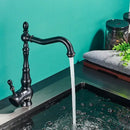GobekUsa Black Bronze Kitchen Faucet Deck Mounted 360° Rotation Hot Cold Mixer Tap