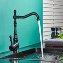 GobekUsa Black Bronze Kitchen Faucet Deck Mounted 360° Rotation Hot Cold Mixer Tap