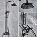 GobekUsa Black Bronze Shower Faucet Set with 8" Rain Shower Head and Hand Shower