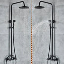 GobekUsa Black Bronze Shower Faucet Set with 8" Rain Shower Head and Hand Shower