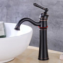 GobekUsa Black Brass Basin Faucet High Arch Single Handle Deck Mounted Mixer
