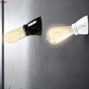 Vintage black glossy ceramic lamp holder socket for bedroom table light by Decorbites