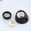 Vintage black glossy ceramic lamp holder socket for bedroom table light by Decorbites