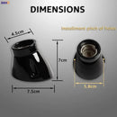 Vintage black glossy ceramic lamp holder socket for bedroom table light by Decorbites