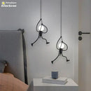 Vintage black man iron pendant light – bedroom cartoon lamp by Decorbites
