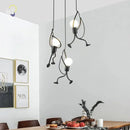 Vintage black man iron pendant light – bedroom cartoon lamp by Decorbites