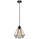 Vintage Black Metal Wire Cage Pendant Light